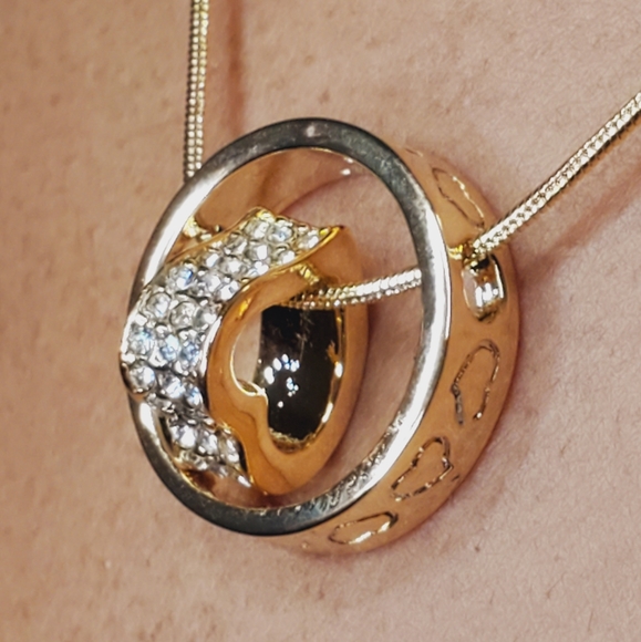 Swarovski Spinning Heart Necklace - Picture 1 of 10